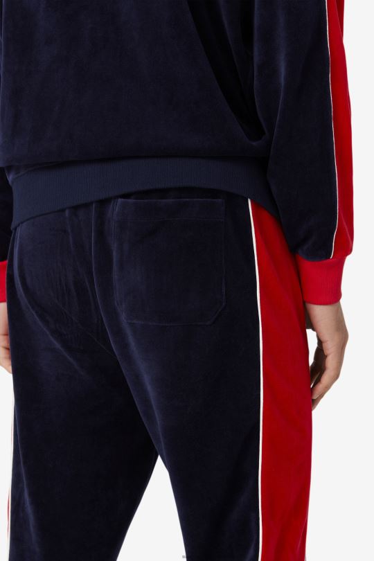 peacoat/gardenia/červené velurové kalhoty fila cima 0668L603 peacoat/gardenia/red FILA