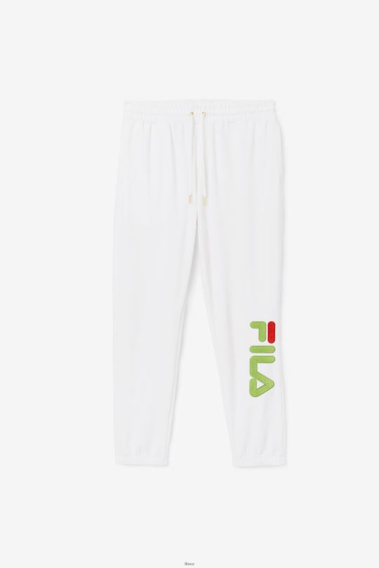 velurové kalhoty fila mansur bílá/lesní zelená/červená 0668L601 bílá/lesní zelená/červená FILA