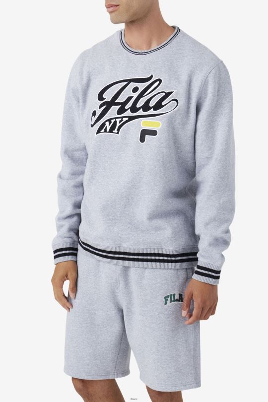 mikina taylor s crewneck světle šedá marl/black/mimosa fila 0668L497 světle šedá opuka/černá/mimóza FILA