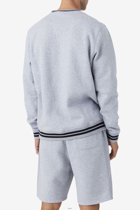 mikina taylor s crewneck světle šedá marl/black/mimosa fila 0668L497 světle šedá opuka/černá/mimóza FILA