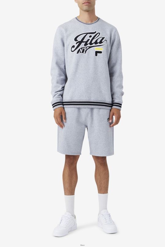 mikina taylor s crewneck světle šedá marl/black/mimosa fila 0668L497 světle šedá opuka/černá/mimóza FILA