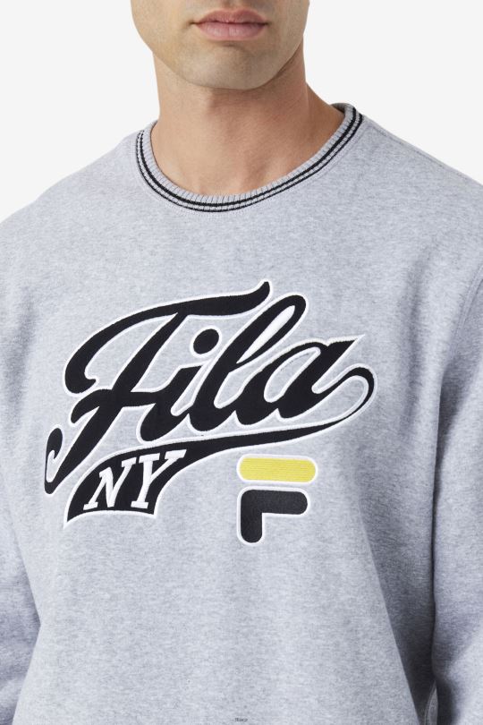 mikina taylor s crewneck světle šedá marl/black/mimosa fila 0668L497 světle šedá opuka/černá/mimóza FILA