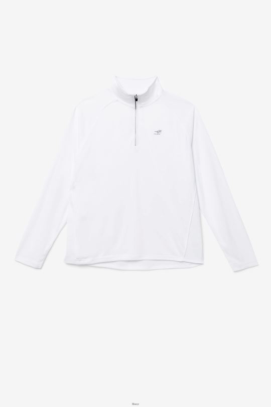 bílá nakládaná kulička se 1/4 zipem 0668L1116 bílý FILA