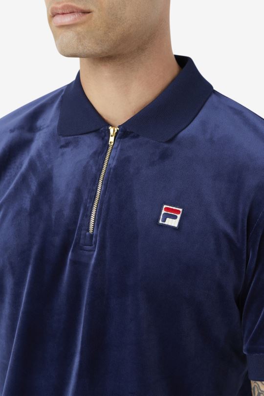 fila fil a navy devon velurové polo 0668L412 fil a námořnictvo FILA