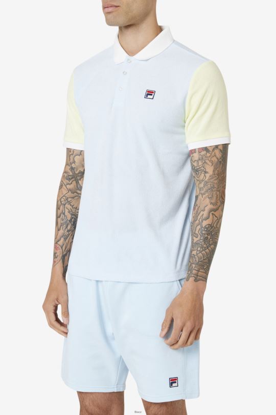 fila gramme polo modrá/jemná žlutá/marshmallow 0668L373 modrá/jemná žlutá/marshmallow FILA
