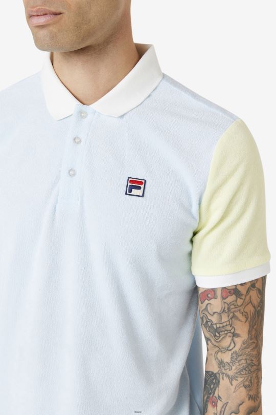 fila gramme polo modrá/jemná žlutá/marshmallow 0668L373 modrá/jemná žlutá/marshmallow FILA