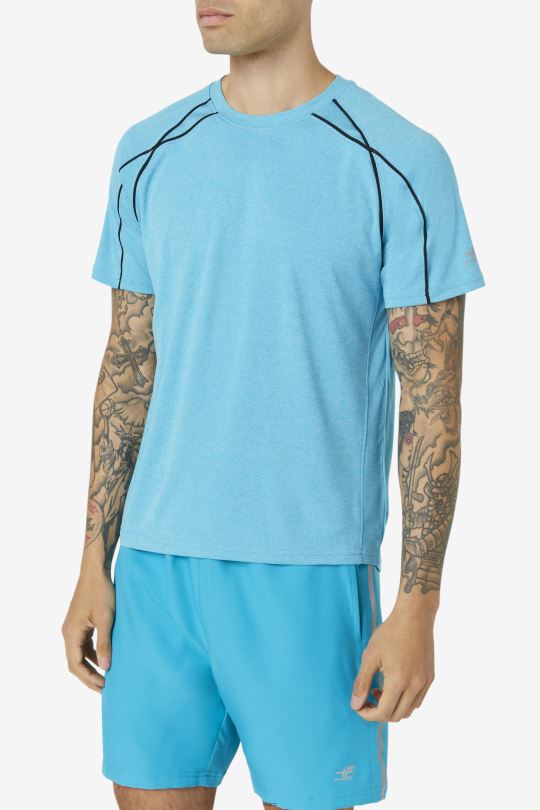fila pikleball krátký rukáv crew karibský mořský vřes/černá 0668L1111 vřes karibský/černý FILA