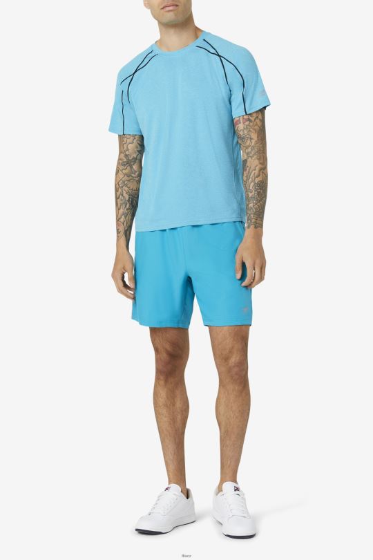 fila pikleball krátký rukáv crew karibský mořský vřes/černá 0668L1111 vřes karibský/černý FILA