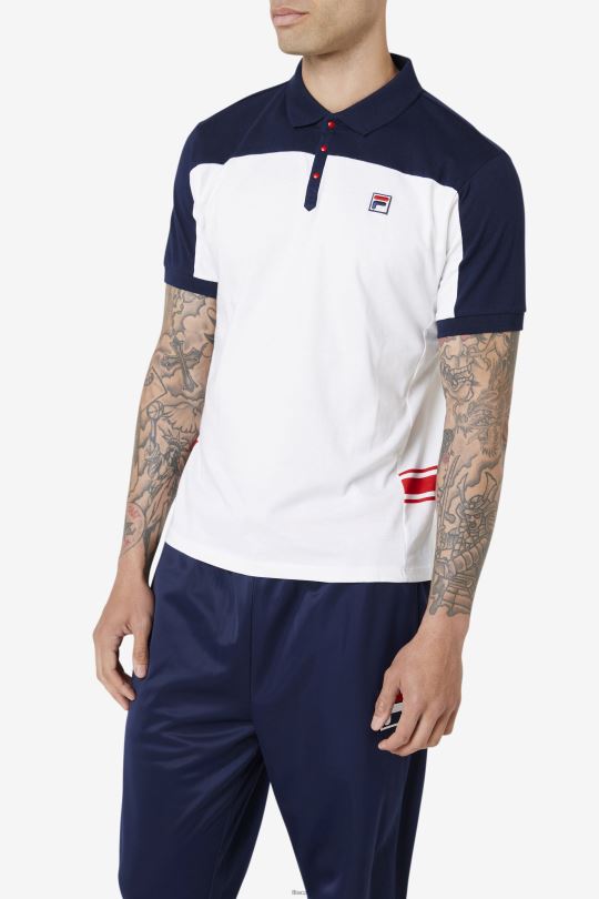 mivvi polo fila bílá/námořnická/červená 0668L416 bílá/námořnická/červená FILA