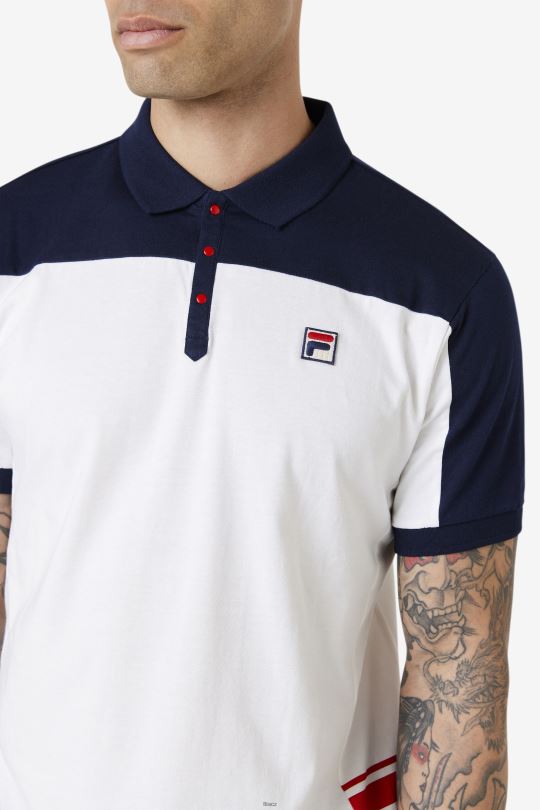 mivvi polo fila bílá/námořnická/červená 0668L416 bílá/námořnická/červená FILA
