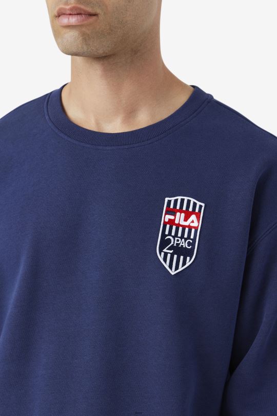 2pac fleecová záplata crew fila navy 0668L512 námořnictvo FILA