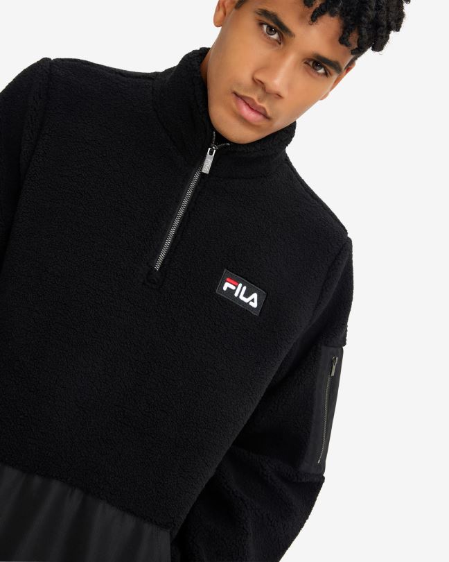 Fila černá pánská cole teddy qtr zip 0668L2608 Černá FILA