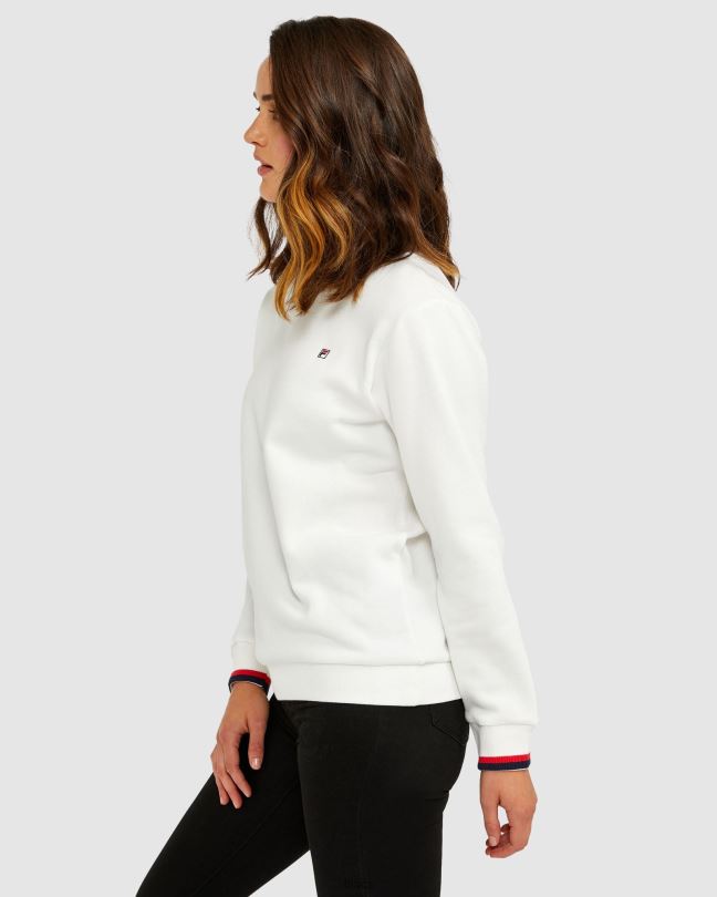bílý azyl unisex badge crew fila 0668L2640 bílý azyl FILA