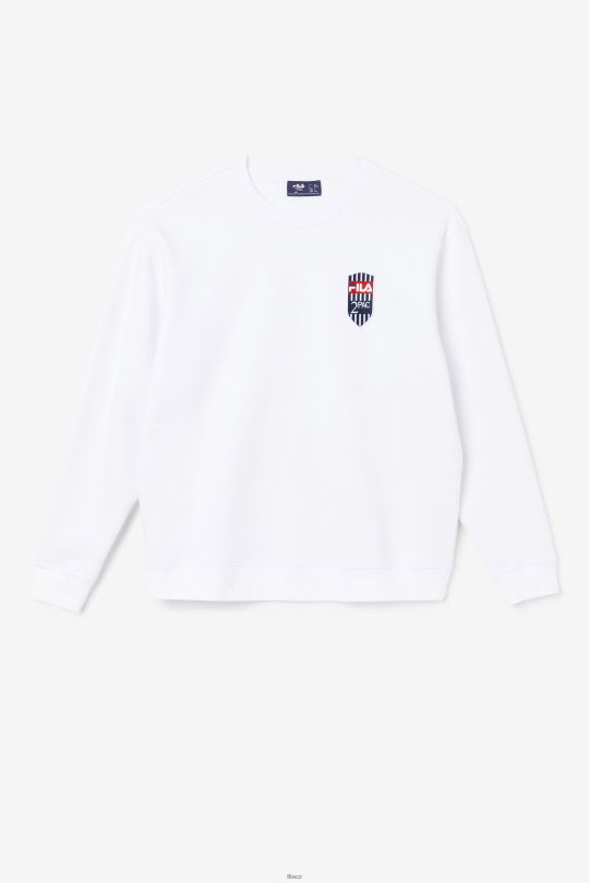 bílá fila 2pac fleecová záplata crew 0668L513 bílý FILA