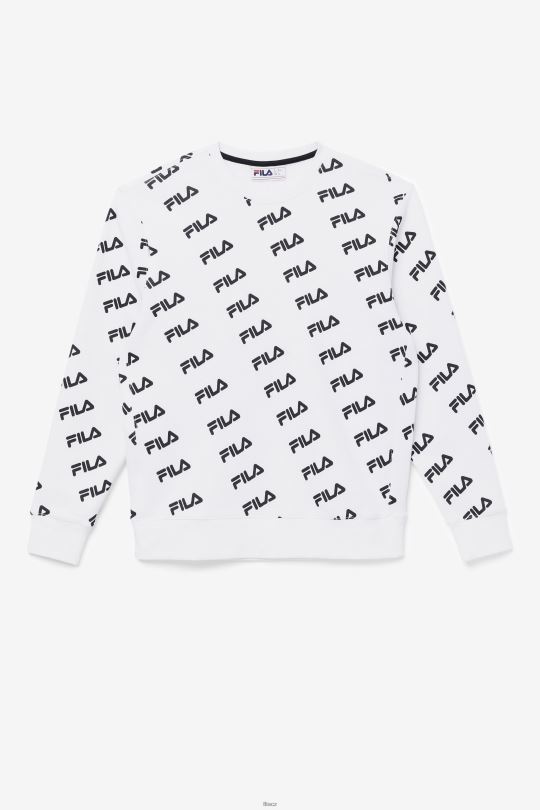 bílo/černé diagonální logo crew fila 0668L468 bílý černý FILA