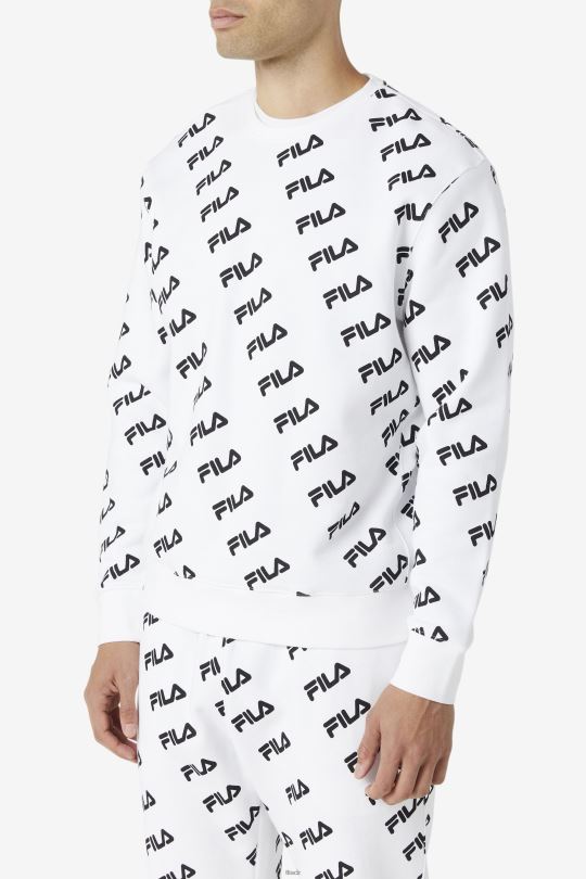 bílo/černé diagonální logo crew fila 0668L468 bílý černý FILA