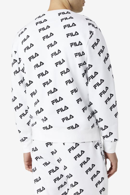 bílo/černé diagonální logo crew fila 0668L468 bílý černý FILA