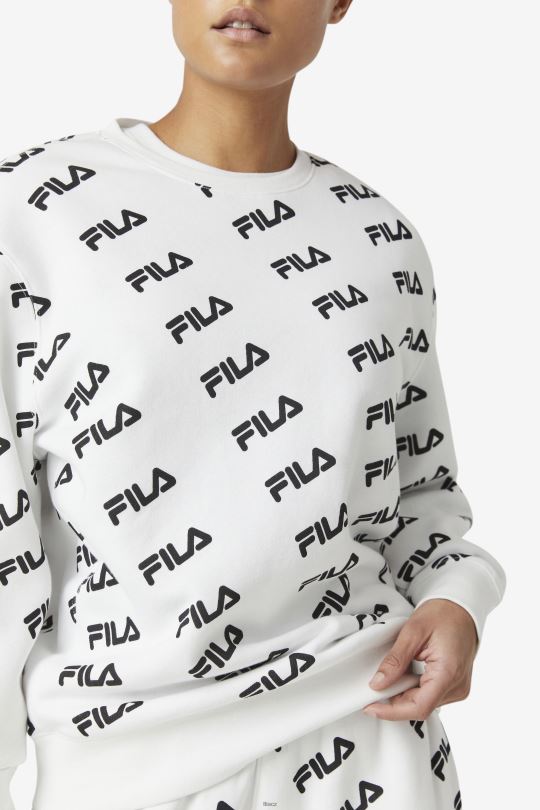 bílo/černé diagonální logo crew fila 0668L468 bílý černý FILA