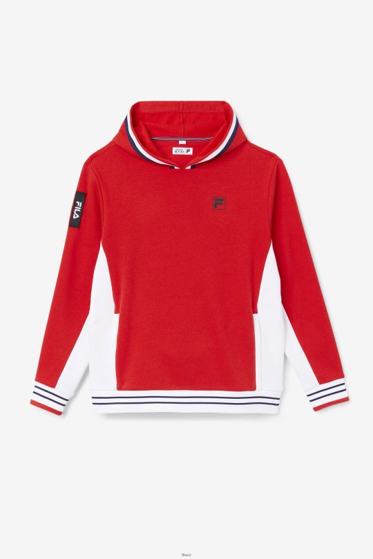 bevans park mikina s kapucí fila červená 0668L482 Červené FILA