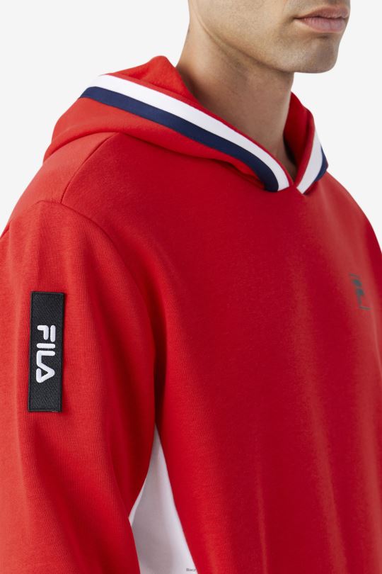 bevans park mikina s kapucí fila červená 0668L482 Červené FILA