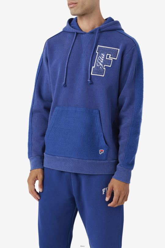 bryson vintage wash mikina s kapucí fila blue/gardenia 0668L518 modrá/gardénie FILA