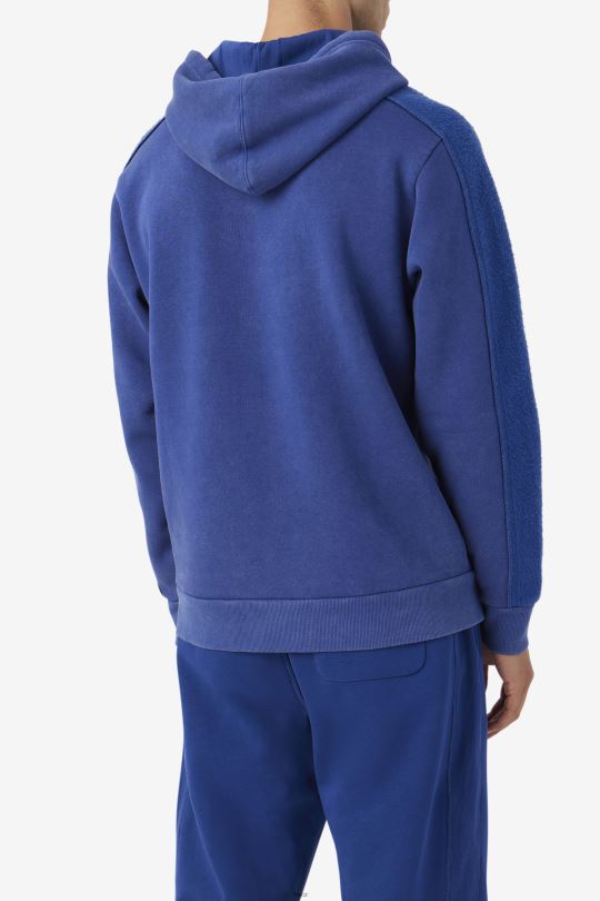 bryson vintage wash mikina s kapucí fila blue/gardenia 0668L518 modrá/gardénie FILA