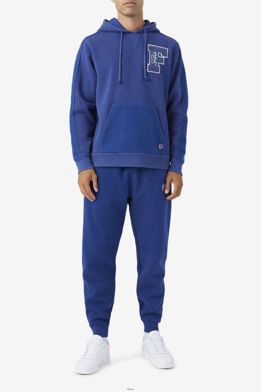bryson vintage wash mikina s kapucí fila blue/gardenia 0668L518 modrá/gardénie FILA