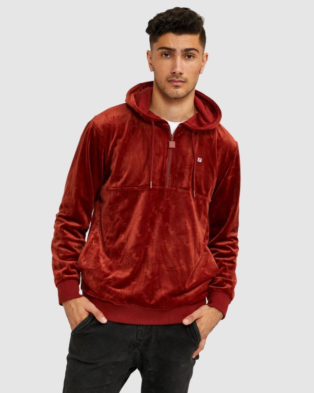 cihlová fila unisex dallas qtr zip 0668L2625 cihlový FILA