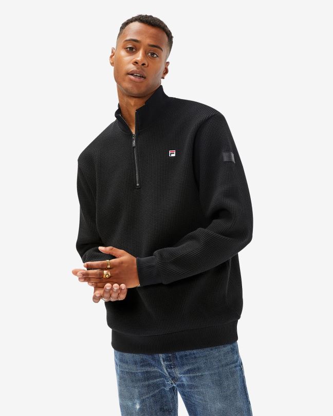 černý pánský odznak 2,0 qtr zip fila 0668L2604 Černá FILA