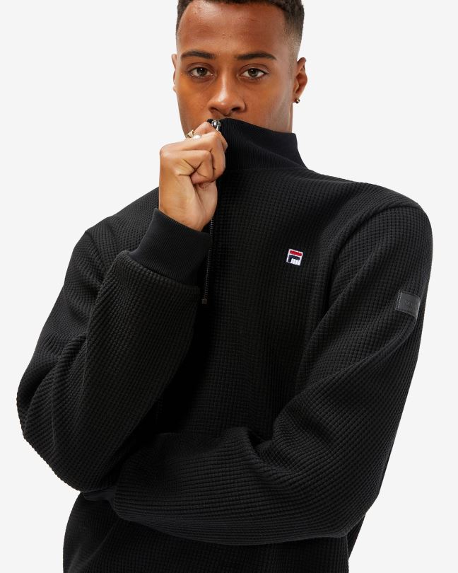 černý pánský odznak 2,0 qtr zip fila 0668L2604 Černá FILA