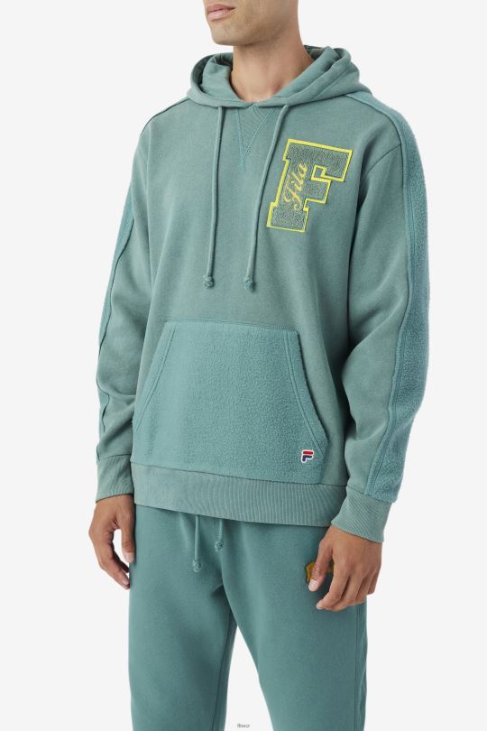 fila bryson vintage wash mikina s kapucí modrý smrk/mimóza 0668L517 modrý smrk/mimóza FILA