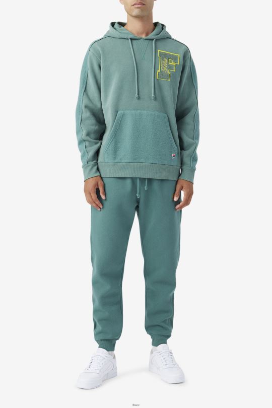 fila bryson vintage wash mikina s kapucí modrý smrk/mimóza 0668L517 modrý smrk/mimóza FILA