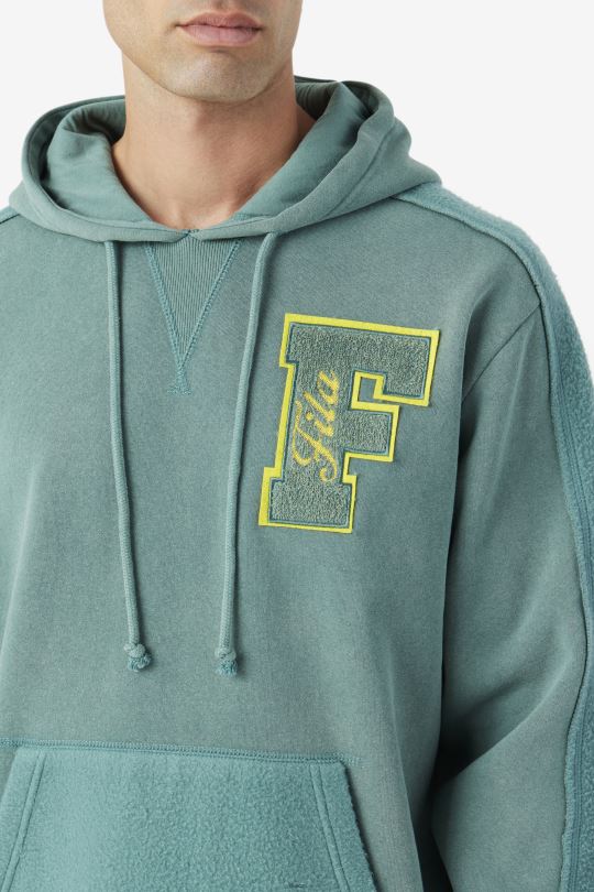 fila bryson vintage wash mikina s kapucí modrý smrk/mimóza 0668L517 modrý smrk/mimóza FILA