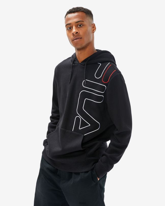 fila černá pánská mikina brando s kapucí 0668L2596 Černá FILA