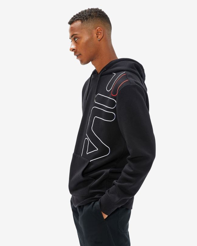 fila černá pánská mikina brando s kapucí 0668L2596 Černá FILA