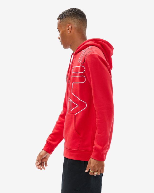 fila červená pánská mikina brando s kapucí 0668L2602 Červené FILA