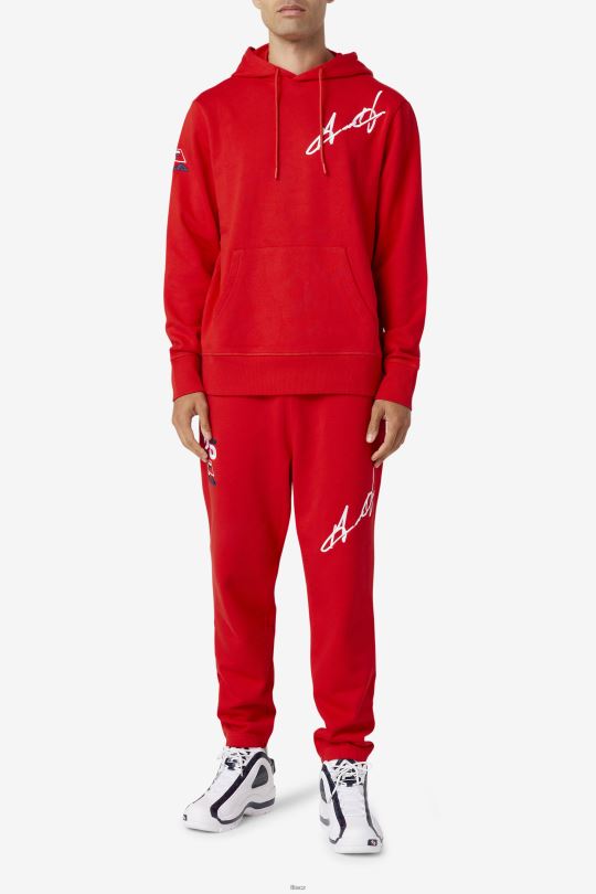 fila grant hill lazarus mikina s kapucí červená 0668L475 Červené FILA