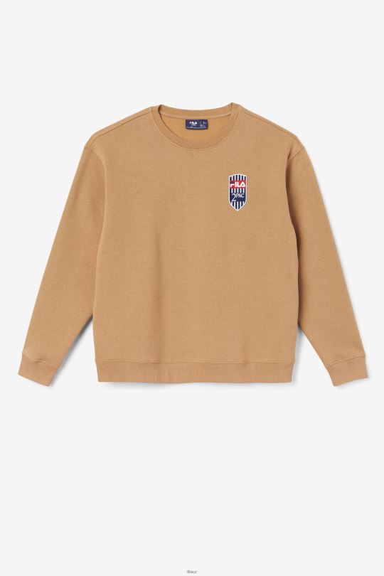 fila tabákově hnědá 2pac fleecová náplast crew 0668L514 tabákově hnědá FILA