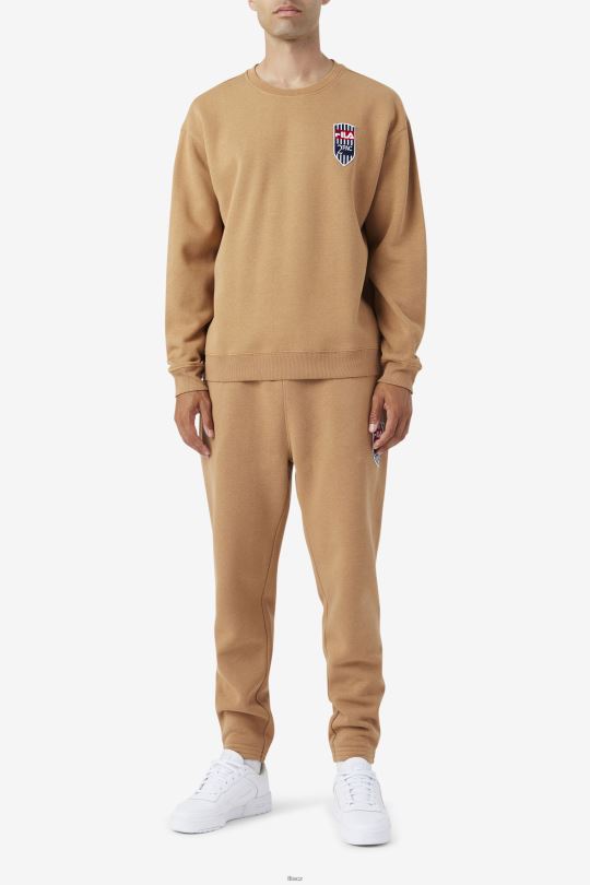 fila tabákově hnědá 2pac fleecová náplast crew 0668L514 tabákově hnědá FILA