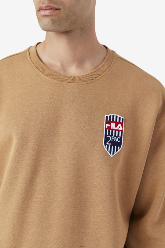 fila tabákově hnědá 2pac fleecová náplast crew 0668L514 tabákově hnědá FILA