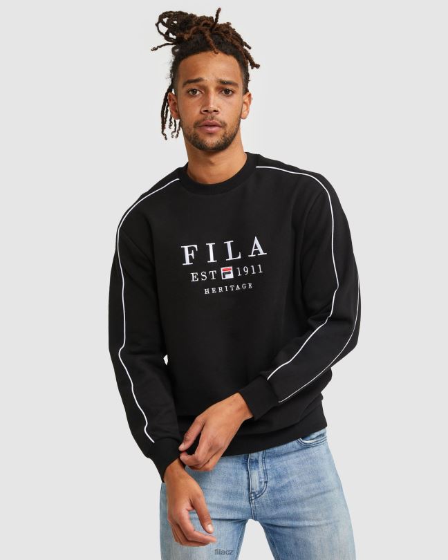 fila unisex dědictví crew černá 0668L2593 Černá FILA