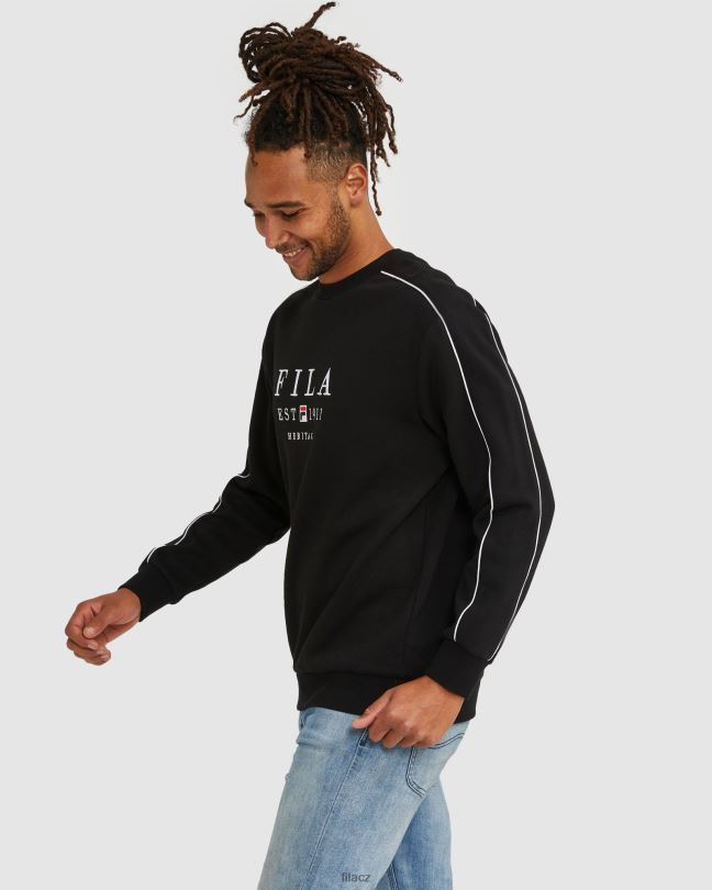 fila unisex dědictví crew černá 0668L2593 Černá FILA