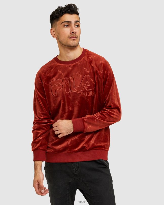 fila unisex dallas crew brick 0668L2641 cihlový FILA