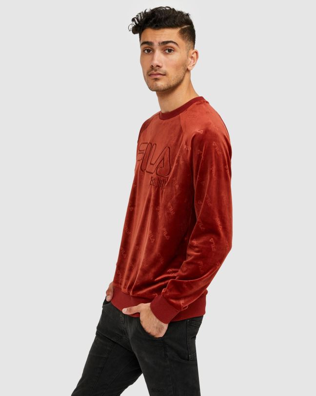 fila unisex dallas crew brick 0668L2641 cihlový FILA