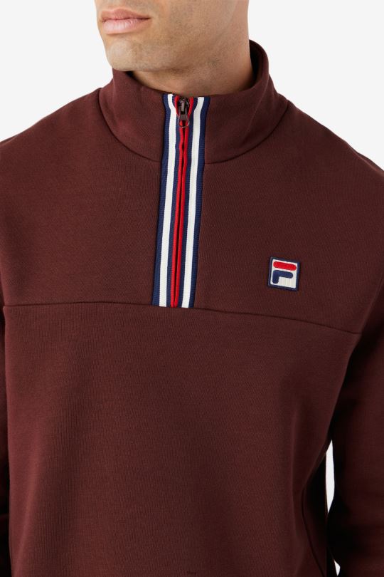 hnědý kámen weston poloviční zip fila 0668L486 hnědý kámen FILA
