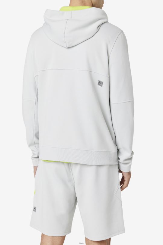 kayra celorozepínací mikina s kapucí fila stone/lime punch 0668L458 kámen/vápno punč FILA