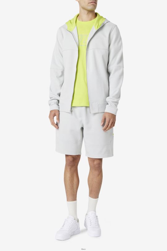 kayra celorozepínací mikina s kapucí fila stone/lime punch 0668L458 kámen/vápno punč FILA