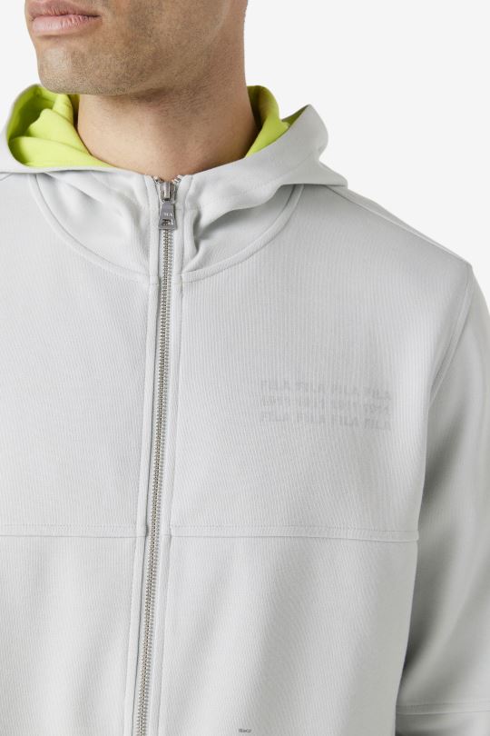 kayra celorozepínací mikina s kapucí fila stone/lime punch 0668L458 kámen/vápno punč FILA