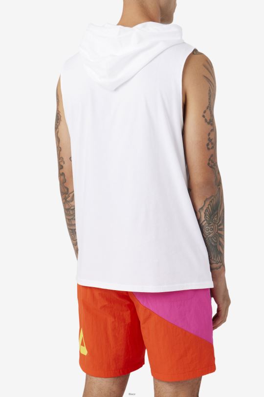 mikina fila white/navy/cherry tomato zany bez rukávů 0668L256 bílá/námořnická/třešňová rajčata FILA