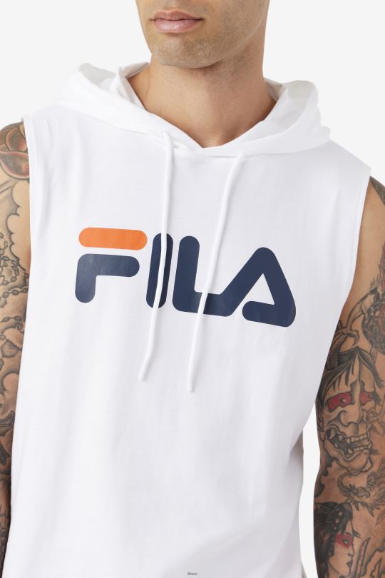 mikina fila white/navy/cherry tomato zany bez rukávů 0668L256 bílá/námořnická/třešňová rajčata FILA